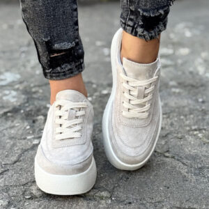 Sportowe buty REYNA BEIGE skóra naturalna