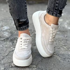 Sportowe buty REYNA BEIGE skóra naturalna