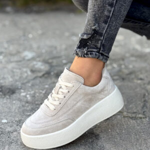 Sportowe buty REYNA BEIGE skóra naturalna
