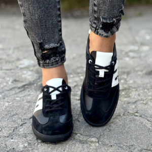 Trampki LUISA BLACK skóra naturalna
