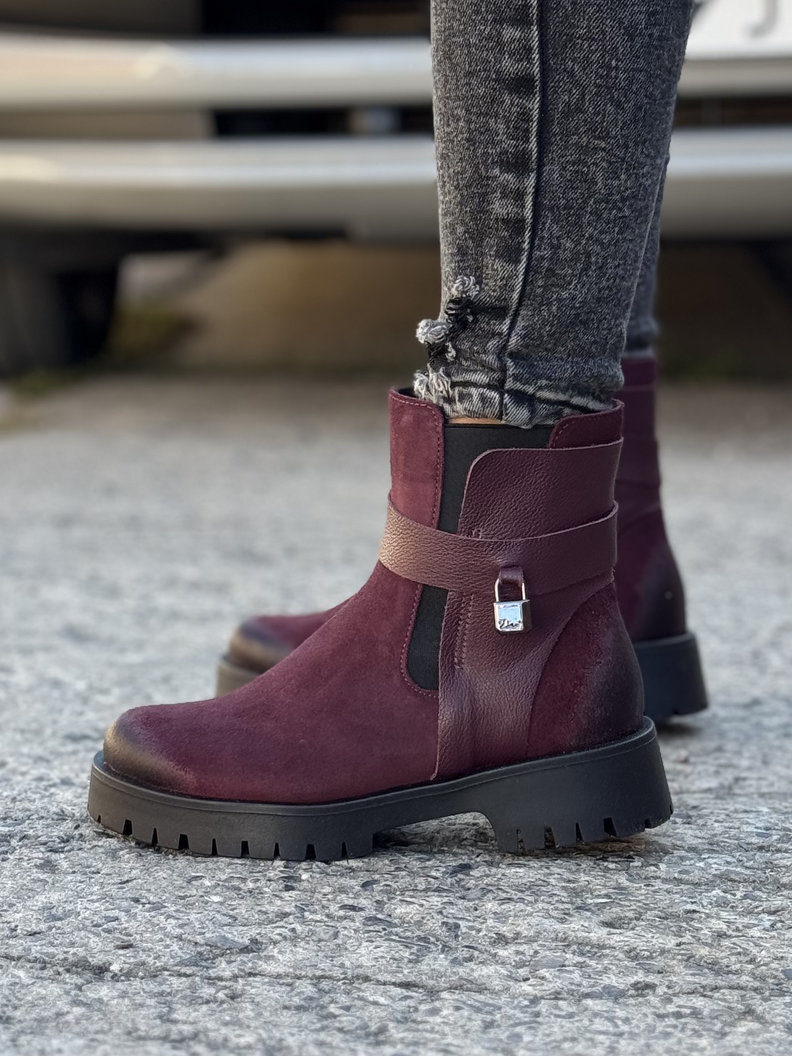 Ocieplane botki KAZADII CLEA BORDO skóra naturalna - obrazek 9