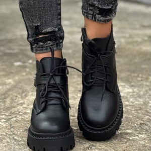 Botki KAZADII FEMME BLACK na obcasie skóra naturalna lico