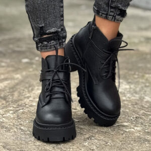 Botki KAZADII FEMME BLACK na obcasie skóra naturalna lico