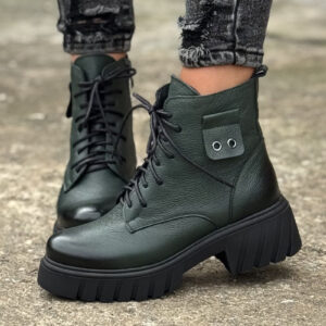 Botki KAZADII FIORELLA GREEN skóra naturalna