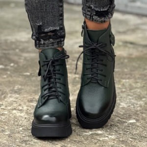 Botki KAZADII FIORELLA GREEN skóra naturalna
