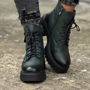 Botki KAZADII FIORELLA GREEN skóra naturalna