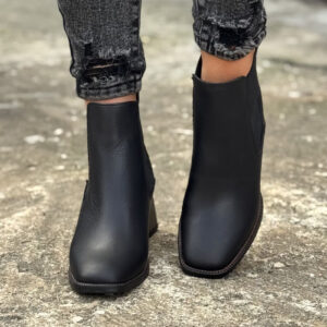 Botki KAZADII FIRENZE BLACK na obcasie skóra naturalna lico