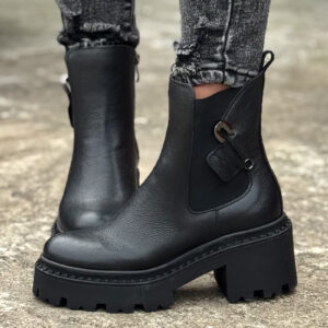 Botki KAZADII GALENA BLACK skóra naturalna lico