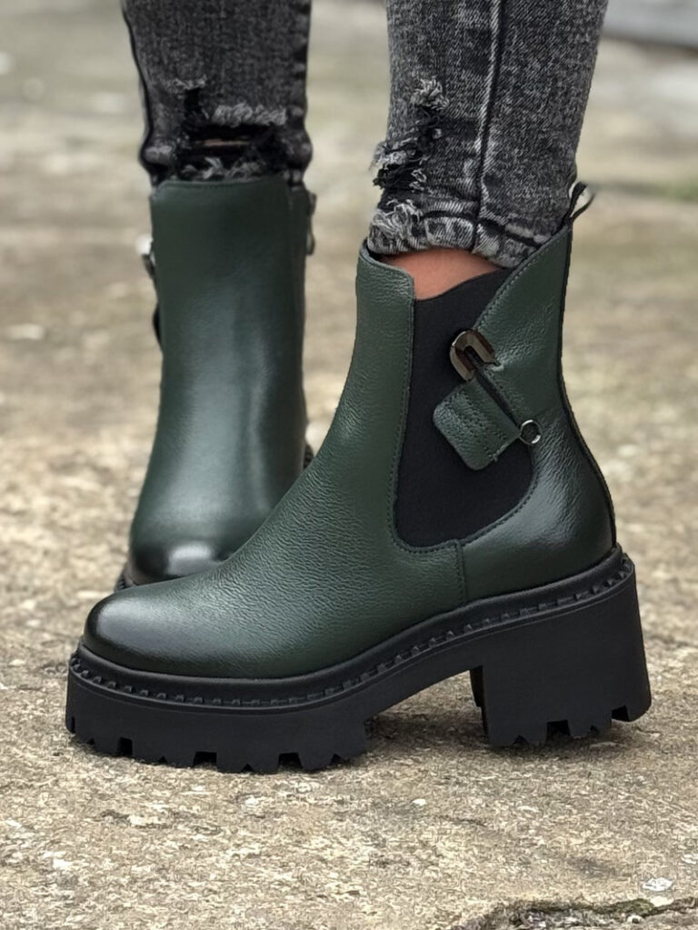 Botki KAZADII GALENA GREEN skóra naturalna lico - obrazek 4