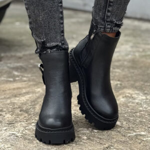 Botki KAZADII GALENA BLACK skóra naturalna lico