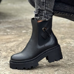 Botki KAZADII GALENA BLACK skóra naturalna lico