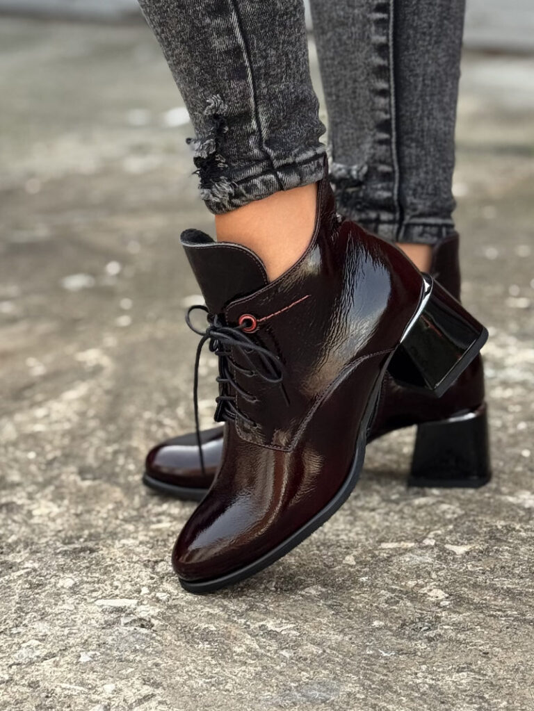 Botki KAZADII MARISOL BORDO GLOSS skóra naturalna - obrazek 4