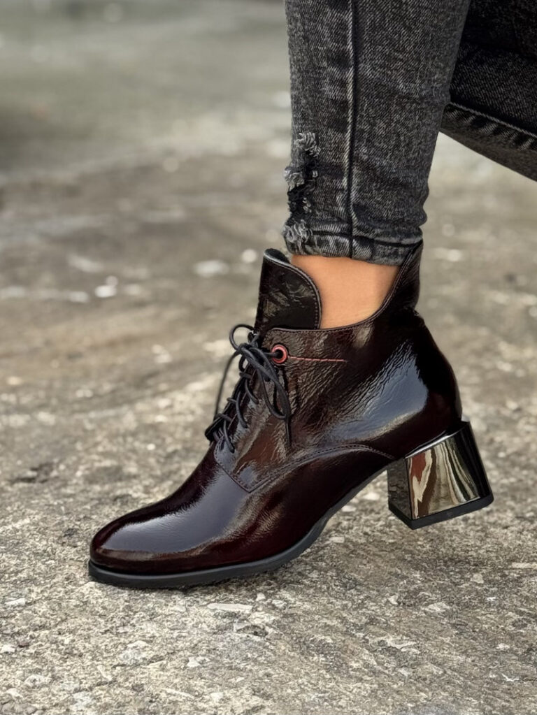 Botki KAZADII MARISOL BORDO GLOSS skóra naturalna - obrazek 5