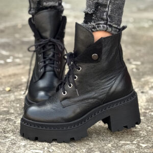 Botki KAZADII VERTIGO BLACK GRAIN skóra naturalna