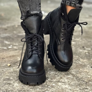 Botki KAZADII VERTIGO BLACK GRAIN skóra naturalna