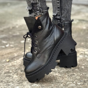 Botki KAZADII VERTIGO BLACK GRAIN skóra naturalna