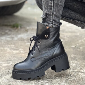 Botki KAZADII VERTIGO BLACK GRAIN skóra naturalna