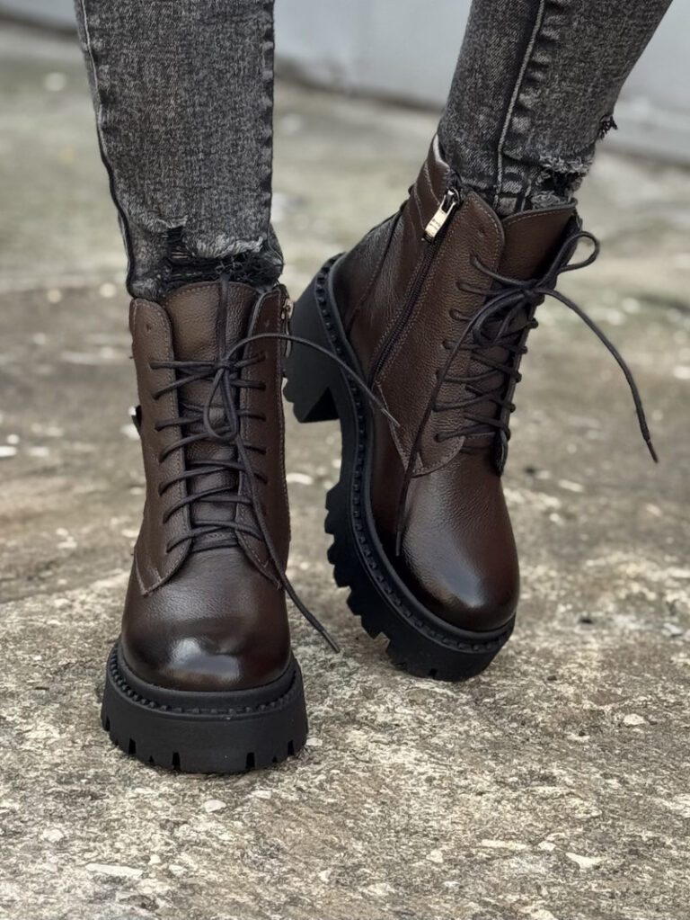 Botki KAZADII PRADAE CHOCO skóra naturalna - obrazek 6