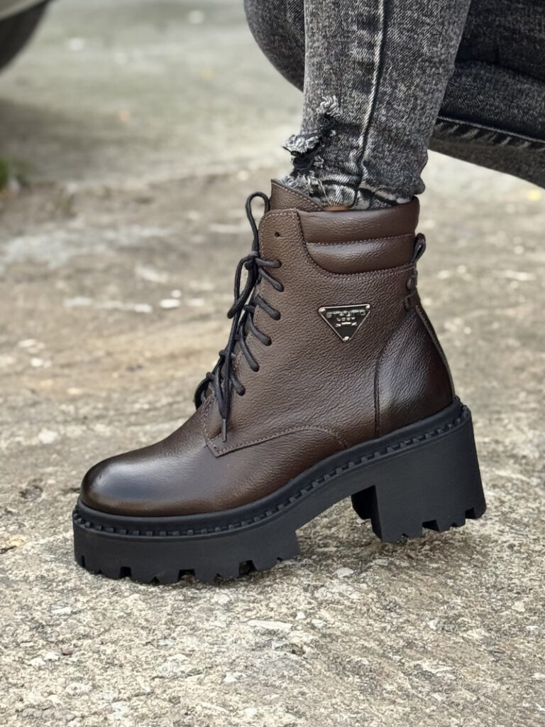 Botki KAZADII PRADAE CHOCO skóra naturalna - obrazek 8
