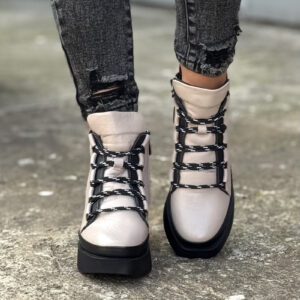 Lekkie botki CARINE BEIGE skóra naturalna