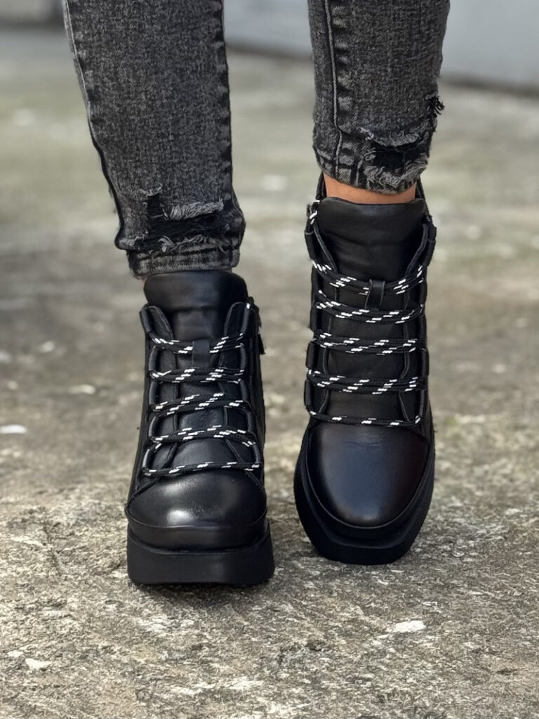 Lekkie botki CARINE BLACK skóra naturalna - obrazek 6