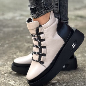 Lekkie botki CARINE BEIGE skóra naturalna