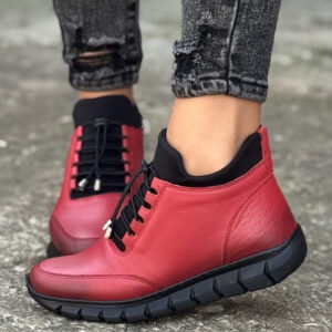 Lekkie botki RIVIERA RED skóra naturalna