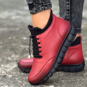 Lekkie botki RIVIERA RED skóra naturalna
