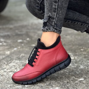 Lekkie botki RIVIERA RED skóra naturalna