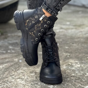 Lekkie botki SORAYA BLACK PRINT skóra naturalna