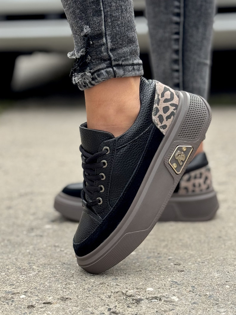 Lekkie sneakersy NitoSneak BLACK skóra naturalna - obrazek 6