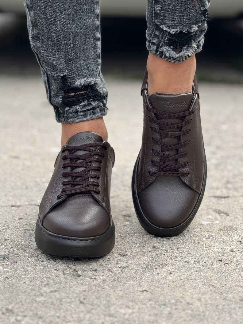 Lekkie trampki KAZADII LISSA CZEKOLADA skóra naturalna - obrazek 5