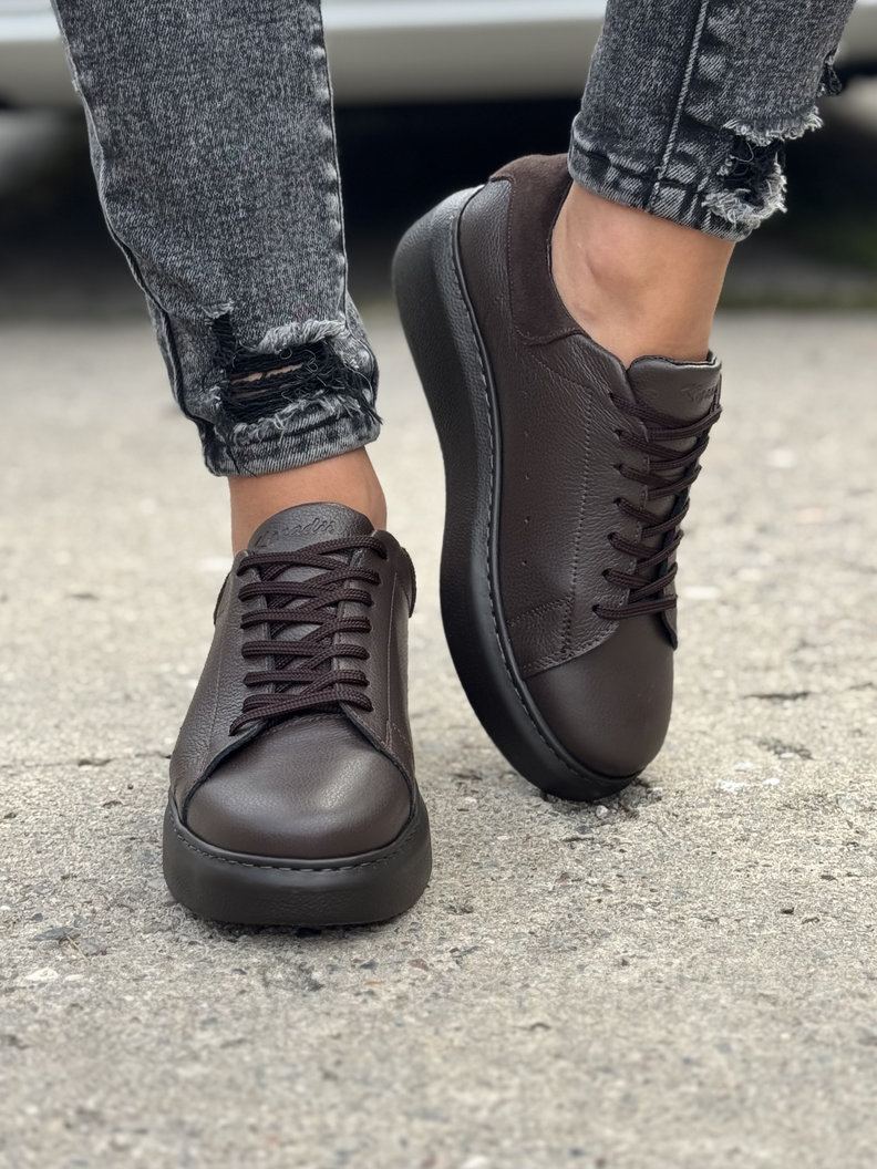 Lekkie trampki KAZADII LISSA CZEKOLADA skóra naturalna - obrazek 6