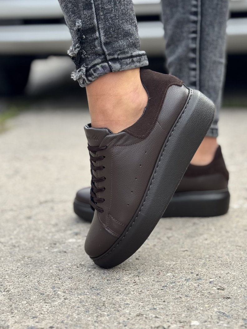 Lekkie trampki KAZADII LISSA CZEKOLADA skóra naturalna - obrazek 4