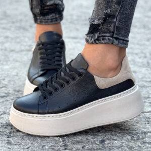 Lekkie trampki KAZADII ONFIRE BLACK BEIGE skóra naturalna