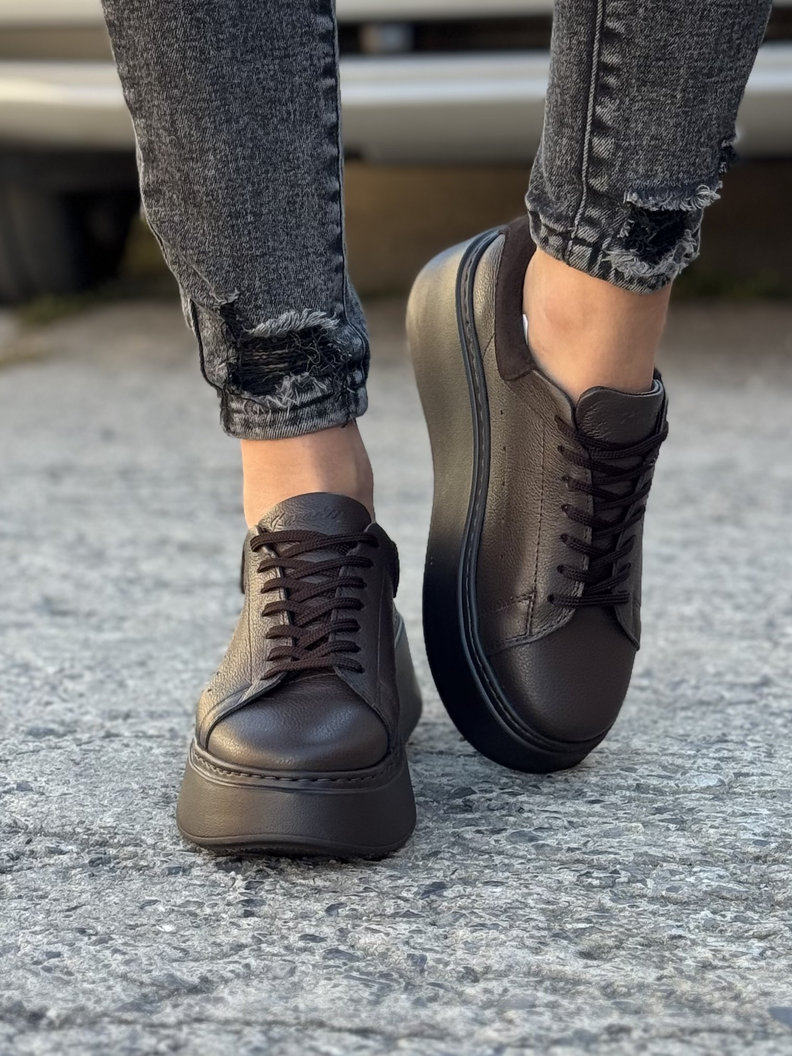 Lekkie trampki KAZADII ONFIRE CHOCO skóra naturalna - obrazek 7