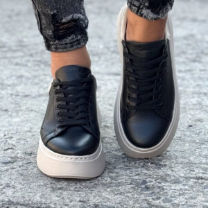 Lekkie trampki KAZADII ONFIRE BLACK BEIGE skóra naturalna