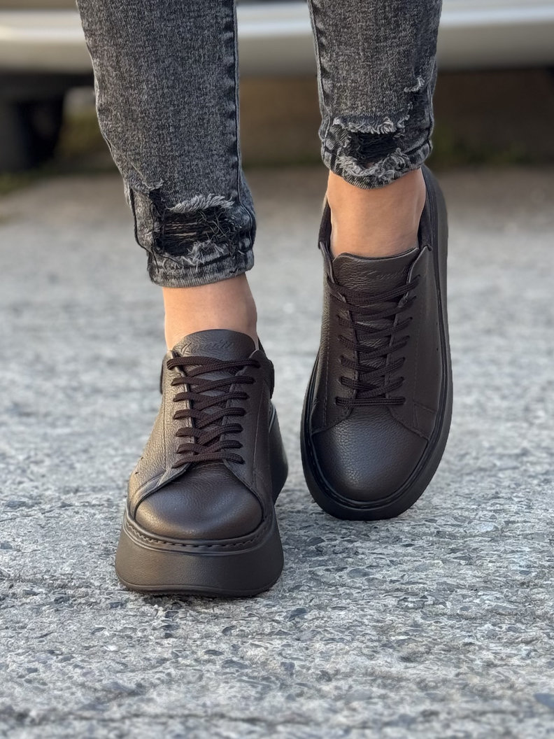 Lekkie trampki KAZADII ONFIRE CHOCO skóra naturalna - obrazek 6