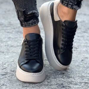 Lekkie trampki KAZADII ONFIRE BLACK BEIGE skóra naturalna