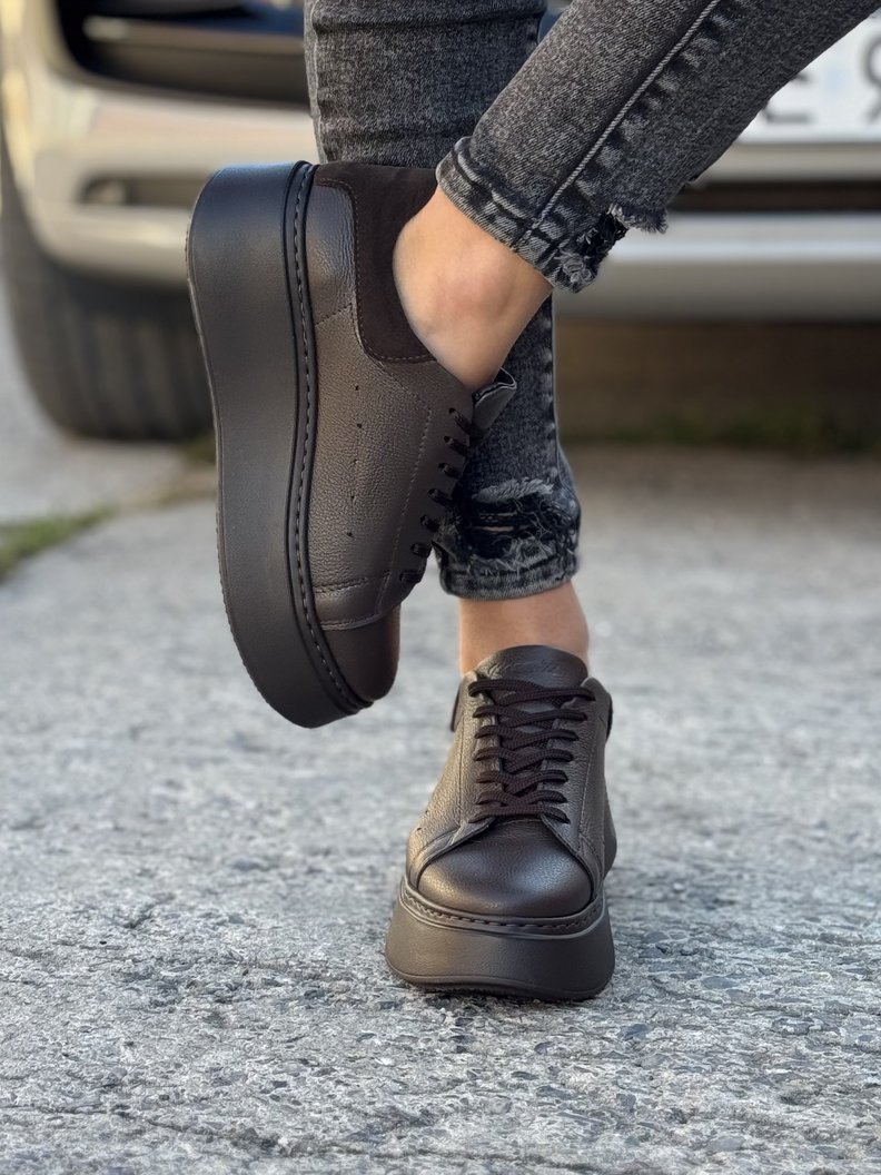 Lekkie trampki KAZADII ONFIRE CHOCO skóra naturalna - obrazek 3