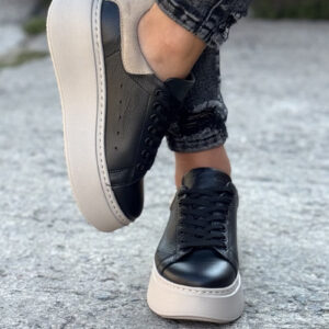 Lekkie trampki KAZADII ONFIRE BLACK BEIGE skóra naturalna