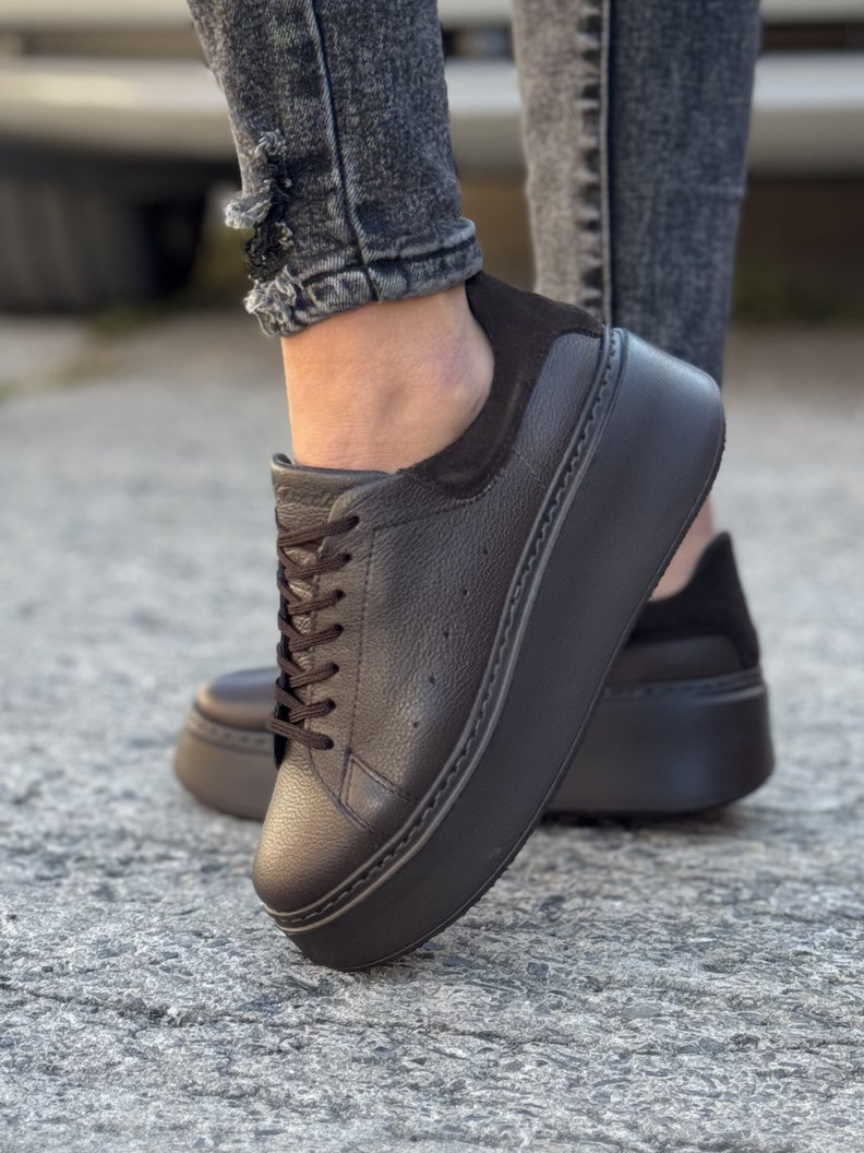 Lekkie trampki KAZADII ONFIRE CHOCO skóra naturalna - obrazek 4