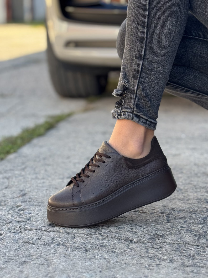 Lekkie trampki KAZADII ONFIRE CHOCO skóra naturalna - obrazek 8