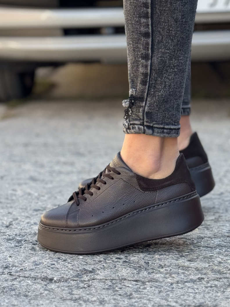 Lekkie trampki KAZADII ONFIRE CHOCO skóra naturalna - obrazek 5