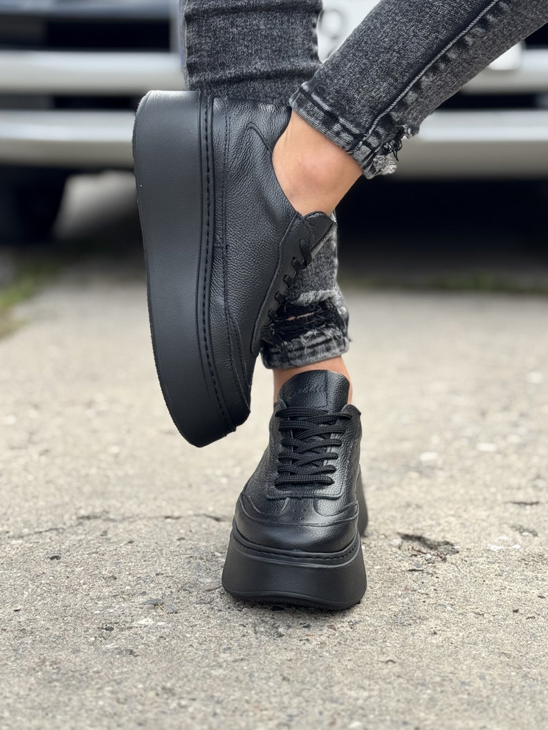 Lekkie trampki KAZADII VEGAS BLACK skóra naturalna - obrazek 3