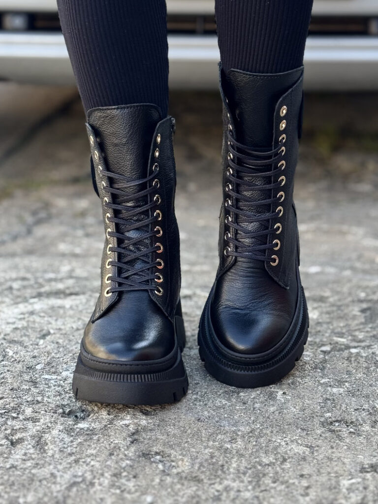 Lekkie traperki KAZADII MEVISA2 BLACK GRAIN skóra naturalna - obrazek 3