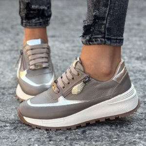 Mega wygodne sneakersy AUREN BEIGE skóra naturalna