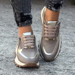 Mega wygodne sneakersy AUREN BEIGE skóra naturalna