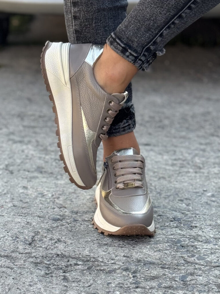 Mega wygodne sneakersy AUREN BEIGE skóra naturalna - obrazek 6