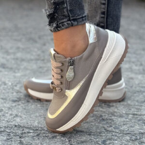 Mega wygodne sneakersy AUREN BEIGE skóra naturalna